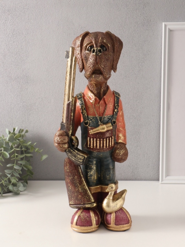 Сувенир полистоун "Пёс-охотник" 13,5х17х45 см