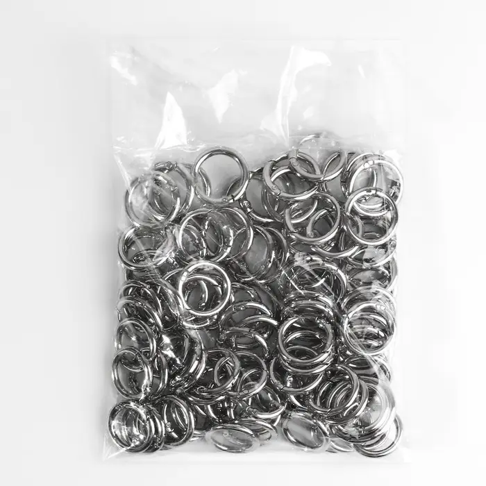 Кольцо-карабин, d=20/28 мм, толщина - 4 мм, цвет серебряный
