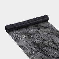 Дорожка на стол Доляна &laquo;Матера&raquo;, 150&times;38 см, чёрная