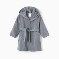 Халат детский Экономь и Я, цв. серый, р-р 34, 100% хл, 340 г/м2