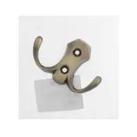 Крючок мебельный ТУНДРА TKd=007, двухрожковый, бронза