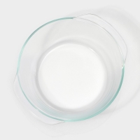 Набор кастрюль из жаропрочного стекла для запекания Доляна &laquo;Гратен&raquo;, 2 предмета: 700/1500 мл, d=14,5/11 см, с крышками, толщина 4 мм