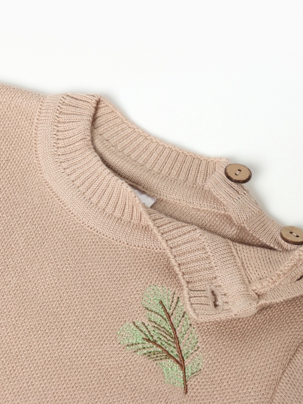 Джемпер вязаный новогодний Крошка Я "Еловые веточки" рост 86-92 см, цвет бежевый
