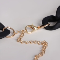 Колье &laquo;Цепь&raquo; плоские звенья, глянцевое, цвет чёрный, 48см