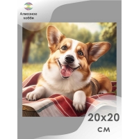 Алмазная мозаика &laquo;Корги на отдыхе&raquo;, 20 &times; 20 см, без подрамника