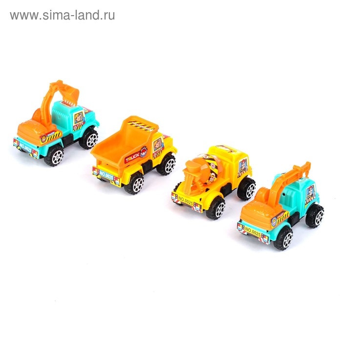 Машина инерционная &laquo;Стройтехника&raquo;, набор 4 шт.