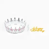 Набор декора для торта: топпер, корона, свеча