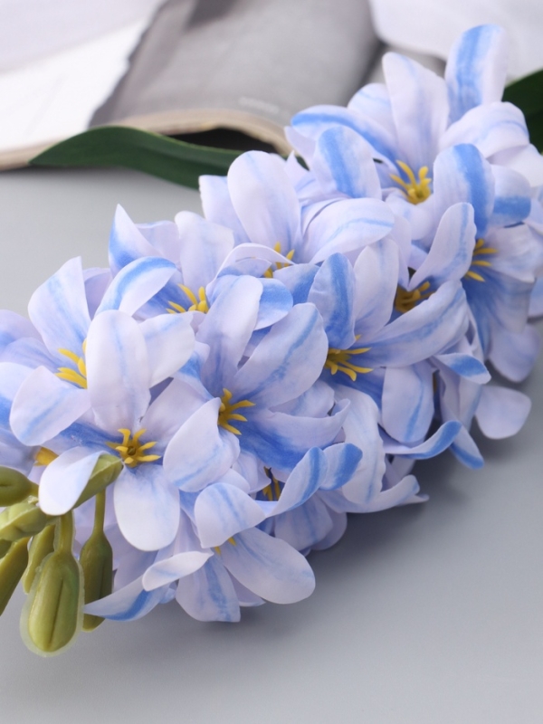 Цветы искусственные "Гиацинт галант" 66х5 см, бело-голубой