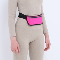 Сумка поясная на молнии, светоотражающие элементы, цвет розовый Сумка поясная на молнии, светоотражающие элементы, цвет розовый