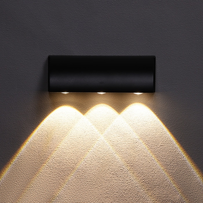 Светильник фасадный &laquo;Каскад&raquo;, FSD-093, 3 Вт, 3000К, 3 луча, IP65, 220 В, металл, черный