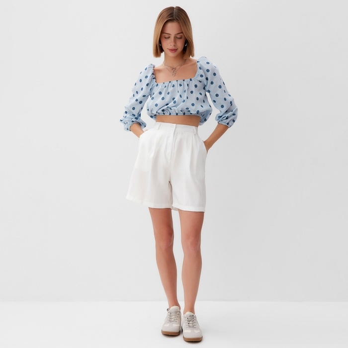 Топ женский MINAKU: Enjoy цвет голубой, р-р 48