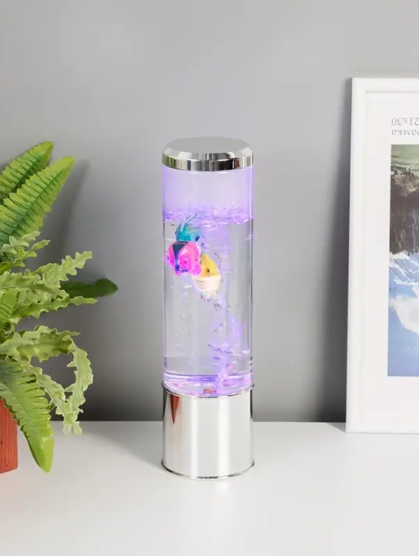 Светильник "Аквариум с рыбками" LED RGB 4,5Вт USB серебро 8,7х8,7х27 см