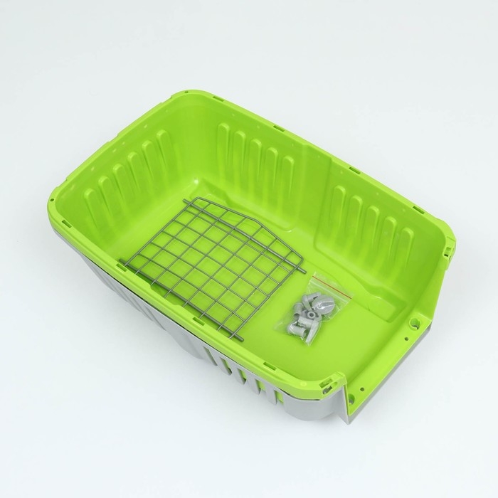 Переноска для животных пластиковая 47 х 30 х 35 см, вес до 9 кг, зелёная