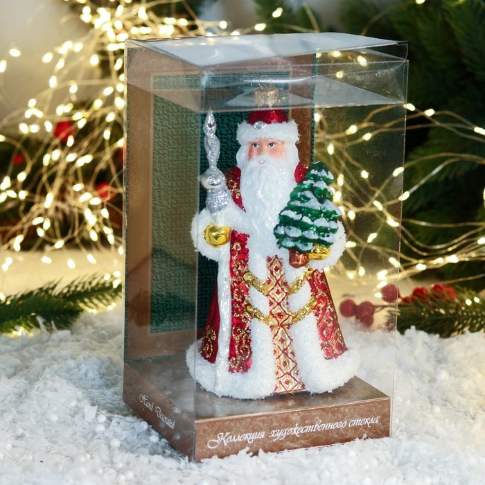 Елочное украшение "Дед Мороз с посохом" 18,5 см