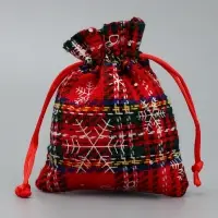 Мешочек подарочный холща &laquo;Вьюга&raquo;, снежинки, 10 х 12 см +/- 1.5 см