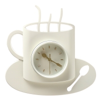 Часы настенные интерьерные, для кухни &laquo;Чашка&raquo;, плавный ход, 29&times;30 см, d-10.5 см, белые