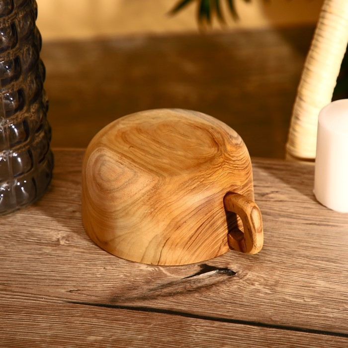 Миска с ручкой 14 х 17 х 7 см, тиковое дерево