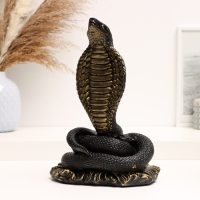 Фигура "Кобра" черная с золотом, 17х13х25см
