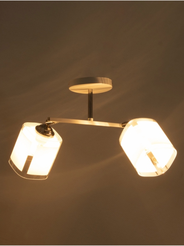 Люстра "Айрис" 2хЕ27 40Вт бело-хромовый 45х26х27 см BayerLux