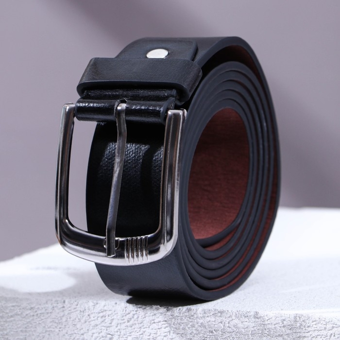 Мужской ремень &laquo;Крутой мужик&raquo;, кожзам, цвет чёрный