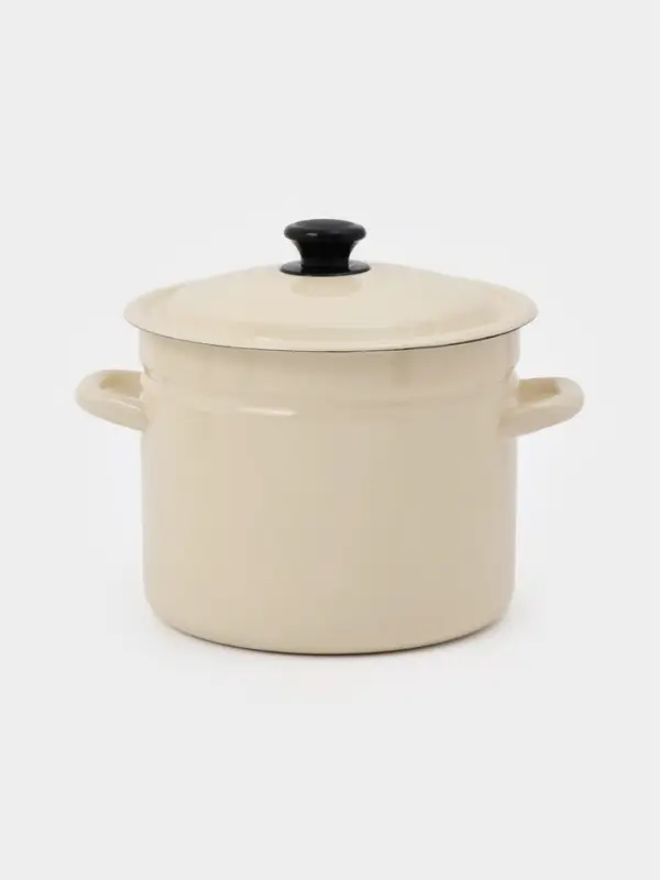 Кастр.цил.борт. 7л (слоновая)Без декора