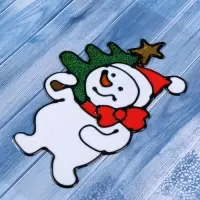 Наклейка на стекло &laquo;Снеговик с ёлкой&raquo;, 9&times;14.5 см