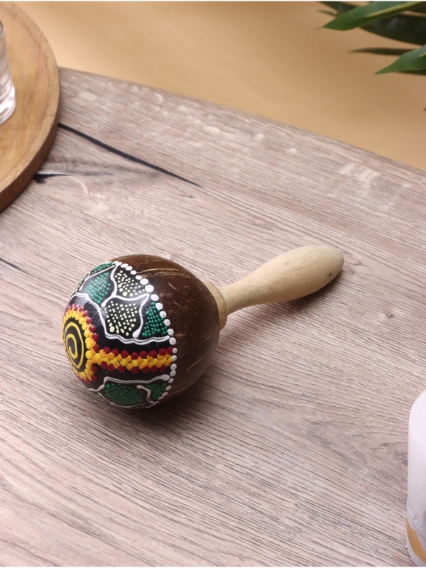 Сувенирный музыкальный инструмент "Маракас" махагон, кокос 10х10х20 см