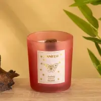 Свеча в стекле с камнем Manifest икебана 200 гр соевый воск