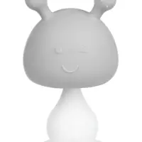 Прорезыватель силиконовый для зубов с погремушкой 3 в 1 M&B &laquo;Зайка&raquo;, серый