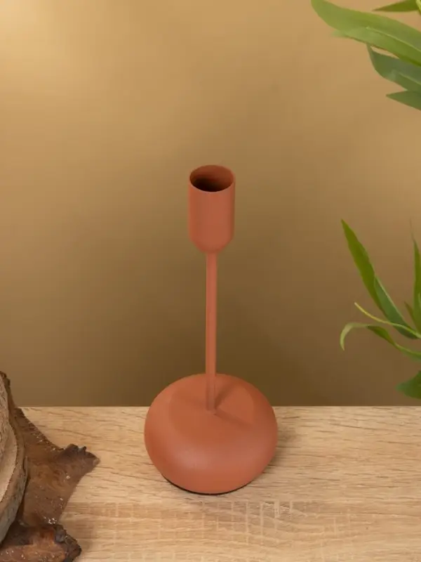 Подсвечник на 1 свечу текстурный "Терракотовый" 8х8х20 см