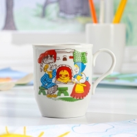 Кружка фарфоровая &laquo;Русское поле. Весёлый Колобок&raquo;, 210 мл, d=7 см, рисунок МИКС