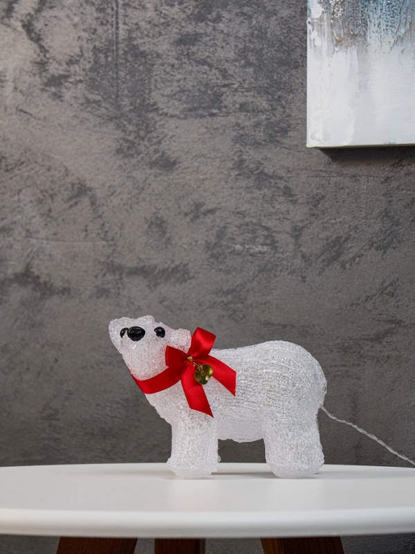 Светодиодная фигура &laquo;Мишка&raquo; 12 &times; 17 см, акрил, 20 LED, батарейки ААх2 (не в комплекте), свечение белое