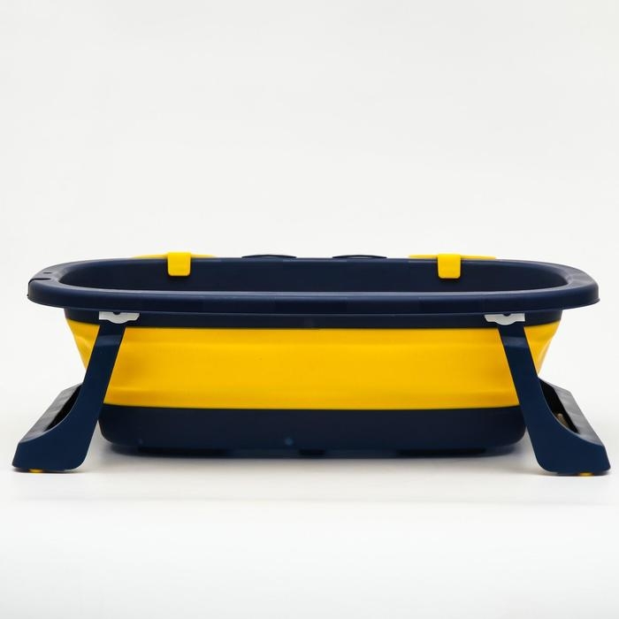Ванночка детская складная со сливом, &laquo;Краб&raquo;, 67 см., цвет синий/желтый