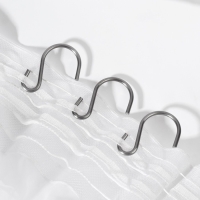 Крючок для штор, 25 &times; 39 мм, 10 шт, цвет серебряный