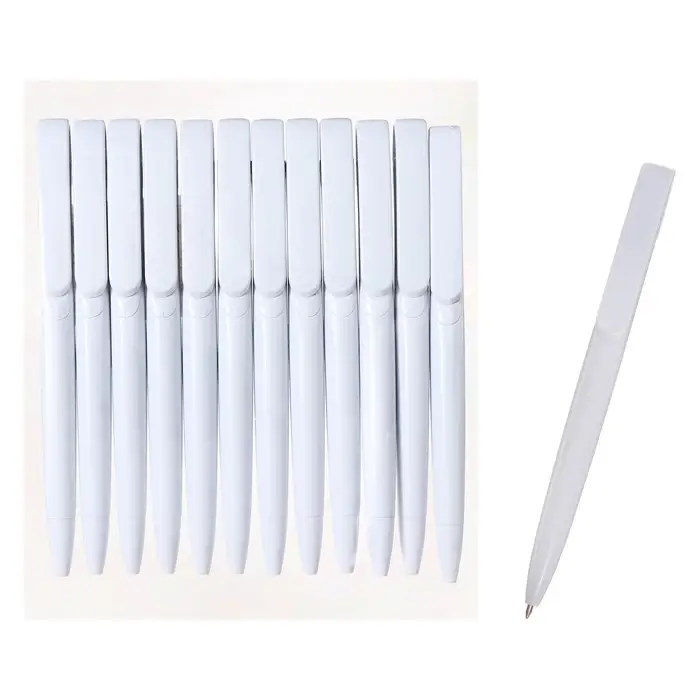 Ручка шариковая автоматическая Calligrata, 1.0 мм, клип 1&times;5 см, под логотип, корпус белый, стержень синий