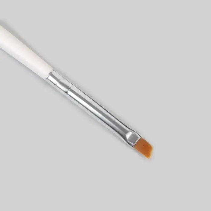 Кисть для наращивания и дизайна ногтей, скошенная, плоская, 17.5 см, 5&times;6 мм, белая