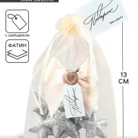 Мешочек подарочный из фатина с термонаклейкой &laquo;Бант&raquo;, 11 х 16 см +/- 1.5 см