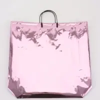 Пакет подарочный ПВХ, голография, розовый, пластиковая ручка, 50&times;42&times;12 см