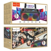 Портативная караоке система Hoco BS54, 30 Вт, ВТ 5.1, 2 микрофона, RGB-подсветка, чёрная