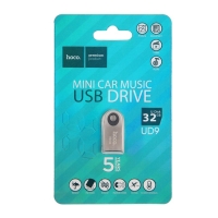 Флешка Hoco UD9 Insightful, 32 Гб, USB2.0, чт до 25 Мб/с, зап до 10 Мб/с, металл, серая