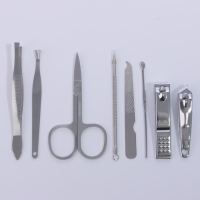 Набор маникюрный «Фактура», 8 предметов, в футляре, цвет чёрный Набор маникюрный «Фактура», 8 предметов, в футляре, цвет чёрный