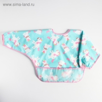 Нагрудник-рубашка для кормления &laquo;Единороги&raquo; непромокаемый на липучке, с карманом