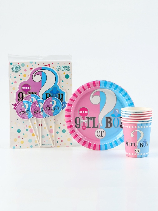 Набор одноразовой посуды &laquo;Гендер Пати&raquo;, 17 предметов