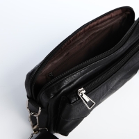 Сумка мужская через плечо, искусственная кожа, цвет чёрный Сумка мужская через плечо, искусственная кожа, цвет чёрный