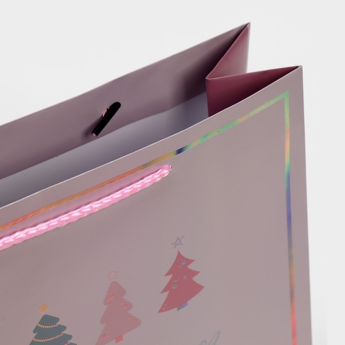 Пакет голографический вертикальный &laquo;Моменты&raquo;, 26 х 32 х 9 см, Новый год