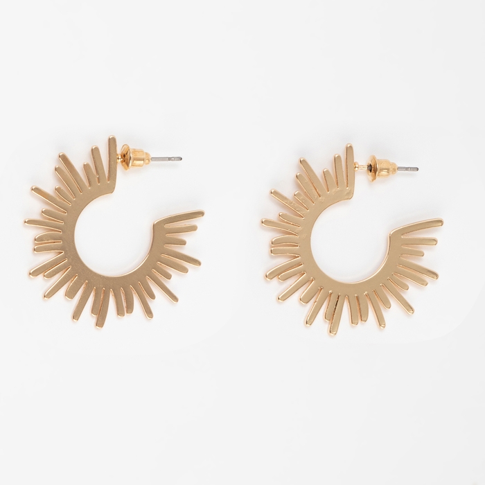 Серьги металл &laquo;Атмосфера&raquo; солнце, ярило, цвет золото