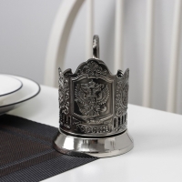 Подстаканник &laquo;Герб РФ&raquo;, стакан d=6,1 см, никелированный, с чернением