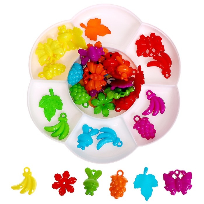 Сортер &laquo;Ромашка&raquo;с пинцетом, разноцветные фигурки, по методике Монтессори