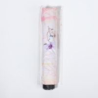 Зонт механический &laquo;Лилии&raquo;, эпонж, 4 сложения, 8 спиц, R = 47/55 см, D = 110 см, цвет МИКС