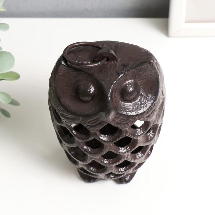 Подсвечник чугун на 1 свечу Подсвечник чугун на 1 свечу "Филин" с кольцом 12х8х8 см